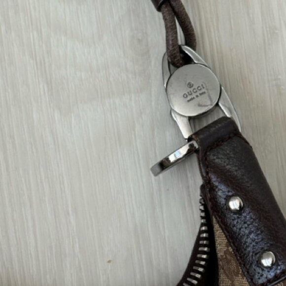 Gucci Purse Hobo Brown Monogram and Canvas Leather - Picture 5 of 6